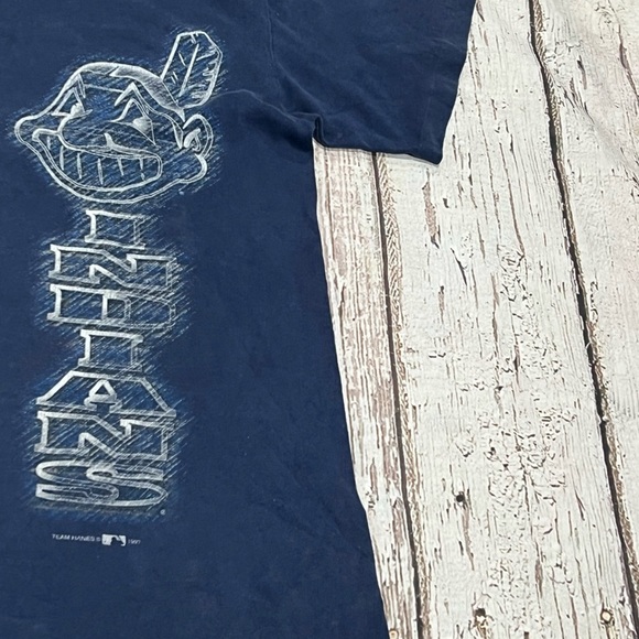 Vintage 90s Cleveland Indians MLB Baseball Sports Crewneck 1990s Tshirt - Picture 6 of 6